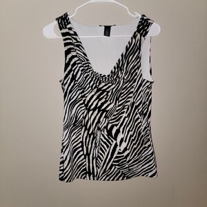 White House Black Market Zebra Pattern Tank Top